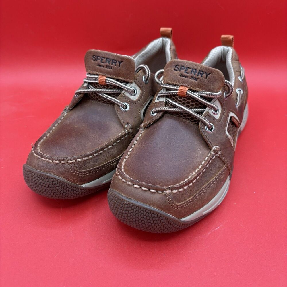 Sperry Men's Top-Sider Sea Kite Sport Moc Brown Leather Size 8.5